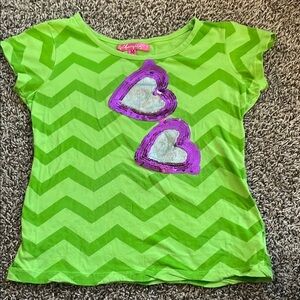 Cherry Stix Green Tee with Purple Heart Accents